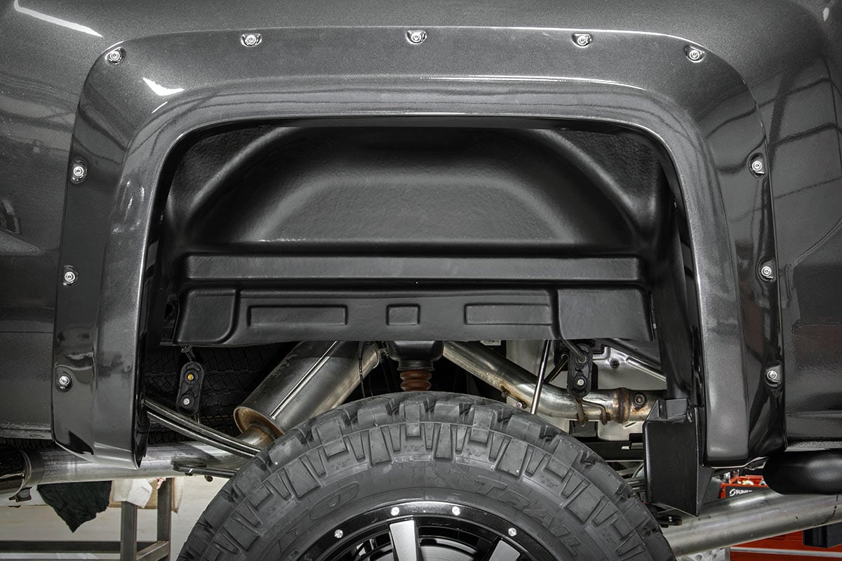 GMC Sierra 2500 HD Rear Wheel Well Liners - Rough Country - High-density Polyethylene - Black - '14-'19